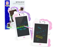 Lean Toys Piešimo lenta vienaragio formos su rašikliu ir LCD ekranu, 27.5x18 cm