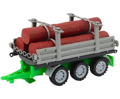 Lean Toys Žaislinis žalias traktorius su rąstų priekaba, 47 cm