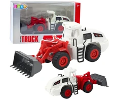 Lean Toys Statybinis žaislas ekskavatorius buldozeris su judančiu kaušu ir šviesomis