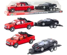 Lean Toys Visureigių Rinkinys su Automobilių Priekaba ir Sportiniu Automobiliu 58,5 cm