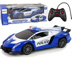 Lean Toys Nuotoliniu būdu valdomas policijos lenktynių automobilis su LED šviesomis