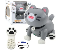 Lean Toys Interaktyvus nuotoliniu būdu valdomas kačiukas su LED ir garsais