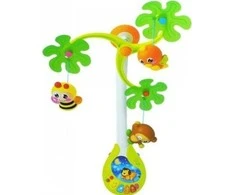 Lean Toys Vaikiška karuselė su muzikos dėžute ir gyvūnų formos pakabukais
