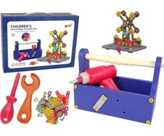 Lean Toys Vaikiškas įrankių rinkinys su bateriniu atsuktuvu