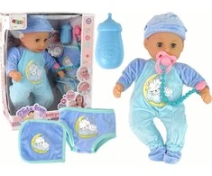 Lean Toys Baby Doll lėlė su mėlyna pižama