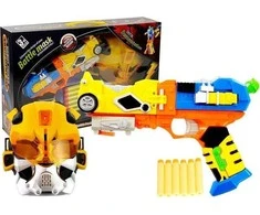 Lean Toys Vaikiškas pistoletas su putplasčio strėlėmis ir kauke