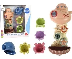 Lean Toys Vonios žaislų rinkinys Laivas su kriokliu