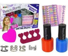 Nagų dažymo rinkinys vaikams Lean Toys Lacquers Glitter Stickers Rings