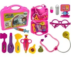 Lean Toys Žaislinis daktaro rinkinys LeanToys su šviečiančiu stetoskopu