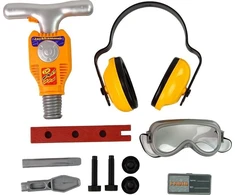 Lean Toys Vaikiškas įrankių rinkinys su pneumatinio plaktuko imitacija