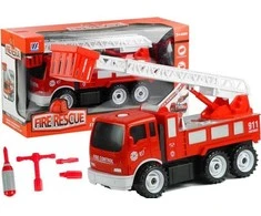 Lean Toys Gaisrinis automobilis su ištraukiamomis kopėčiomis ir įrankiais