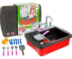 Lean Toys Vaikiška žaidimų viryklė su kriaukle ir priedais