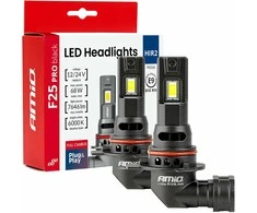 LED žibintų lemputės Series F25 PRO Juodas FULL CANBUS HIR2 68W 12V 24V, AMIO-04724