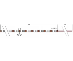 LED juosta 12V 9.6W/m hermetiška IP65, 120LED/m SMD2835, neutraliai balta 4000K 115lm/W, LED LINE