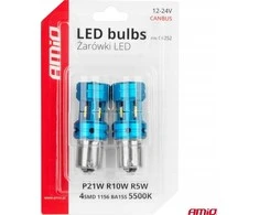 LED lemputės Canbus 1156 BA15S P21W R10W R5W 4SMD 1860 baltos 12V 24V amio-04252