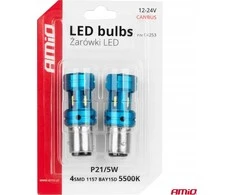 LED lemputės CANBUS 1157 bay15d p21/5w 4smd 1860 baltos 12v 24v amio-04253