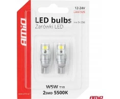 LED lemputės Canbus T10 W5W 2SMD 3570 baltos 12V 24V amio-04256