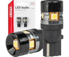 LED lemputės Canbus T10 W5W 5SMD 3030 baltos 12V 24V amio-04239