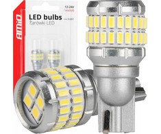 LED lemputės canbus t15 w16w 48smd 4smd 3014 3030 balta 12v 24v amio-04261
