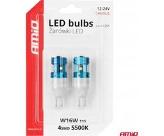 LED lemputės Canbus T15 W16W 4SMD 1860XS baltos 12V 24V amio-04251