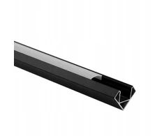 LED profilis R02 kampinis Eco Light EC20627 2m aliuminio juodas + pieniškas šviestuvo gaubtas