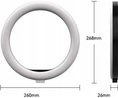 Žiedinis šviestuvas Telesin LED žiedinis šviestuvas 10" / 26 cm / Vlog 12w, skirtas 1/4" trikojui asmenukių nuotraukoms / P3-fs-02