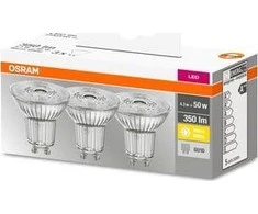 LED lempa Osram PAR16, 4,3W, GU10, 2700K, 350lm, 3vnt.