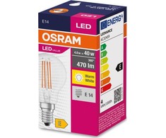LED lempa OSRAM Filamentinė, P45, 4W, E14, 2700K, 470lm