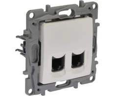 Legrand Baltas dvivietis kompiuterio lizdas RJ45 cat.6 UTP (664774)