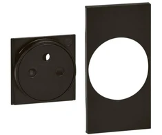 Legrand EDC27 lizdo plokštelė 2P+Z-plokščia, juoda, 2m KG55F