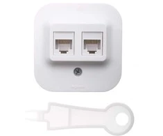 Virštinkinis kompiuterinis lizdas 2xRJ45, UTP 5E cat, Forix Legrand 782428 (balta)