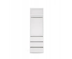Top E Shop OPENO 1W1P3S Baltas Wardrobe – Modular Wardrobe with Clothes Rail and 3 Drawers