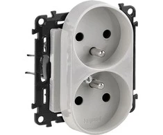 Legrand Dvivietis lizdas Valena Life 16A aliuminis (753390)