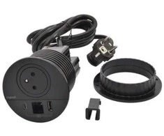 Legrand Baldinis lizdas DISQ 80 2p+su USB A+C kabelio lizdas 2,0 m juodas 654707