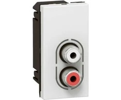 Legrand MOSAIC baltas dvigubas RCA lizdas (078753)