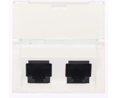 Legrand MoSAIC PC lizdas, dvivietis, RJ45, 5E, UTP, baltas (076502)