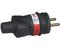 Legrand PLUG 2P+Z 16A IP44 Juoda RUBBER