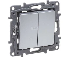 Legrand 762102 Niloe Selection dvigubas laiptų jungiklis 10AX aliuminis 762102