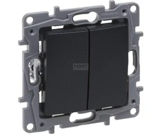 Legrand Niloe Selection dvigubas laiptų jungiklis 10AX antracitas 762202