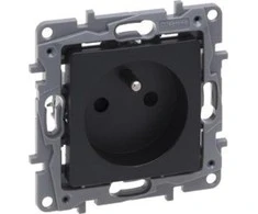 Legrand Niloe Selection Socket 2p+su 16A 250V (su sklende, varžtiniais gnybtais) antracitas 762227