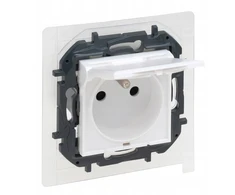 Legrand „Niloe Step“ 2p+ lizdas su IP44, automatiniais gnybtais, su sklende - baltas 863136B