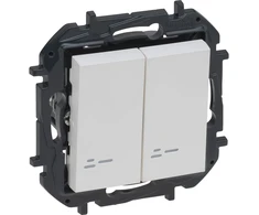 Legrand „Niloe Step“ dviejų pakopų jungiklis su foniniu apšvietimu, baltas, 10A - 863118B