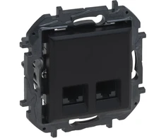 Legrand „Niloe Step“ dvigubas lizdas 2xRJ45 kat. 5e utp juodas 863560B