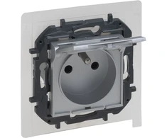 Legrand „Niloe Step Gn 2p+su“ IP44, automatiniai gnybtai, su sklende - aliuminio spalvos 863336B