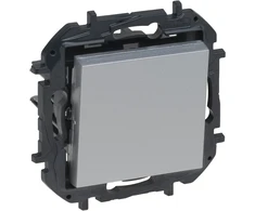 Legrand „Niloe Step“ laiptų jungiklis 10A - aliuminio spalvos 863306B