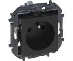 Legrand „Niloe Step“ lizdas 2p+su, automatiniai spaustukai, su sklende, juodos spalvos 863533B