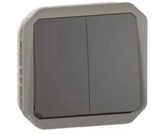 Legrand 069805L NAUJAS PLEXO 55 Dvigubas jungiklis/dviejų mygtukų mechanizmas 10 AX - 250V AC antracitas 069805L