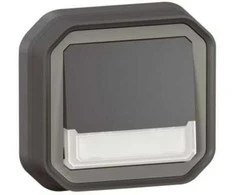 Legrand NOWE PLEXO 55 Przycisk 1Z+1R su pašvietimu su laikikliu potinkinis 10A - 250V AC antracito 069854L