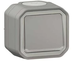 Legrand 069712L NAUJAS PLEXO 55 Laiptų jungiklis su indikatoriumi Paviršinis komplektas 10 AX - 250V AC pilka 069712L