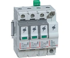 Legrand 412277 Viršįtampių ribotuvas B+C, 1+2 tipas 3P+N 12,5kA 1,5kV ON 300 TT/TNS 412277